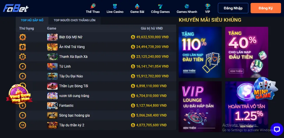 Cơ hội trúng thưởng lớn và jackpot khủng tại zo88 casino
